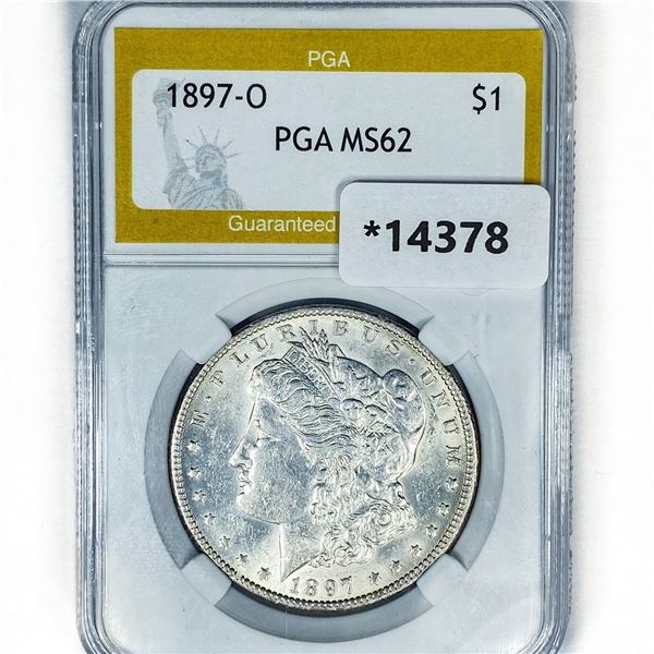 1897-O Morgan Silver Dollar PGA MS62