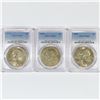 Image 1 : 1974 Set (3) Eisenhower Silver Dollars PCGS MS65