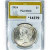 Image 1 : 1924 Silver Peace Dollar PGA MS65+