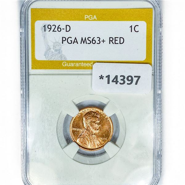 1926-D Wheat Cent PGA MS63+ RED