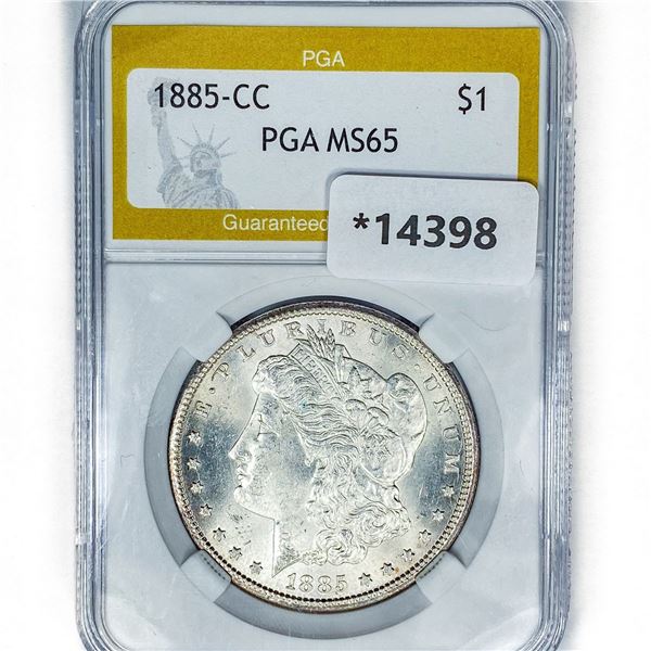 1885-CC Morgan Silver Dollar PGA MS65