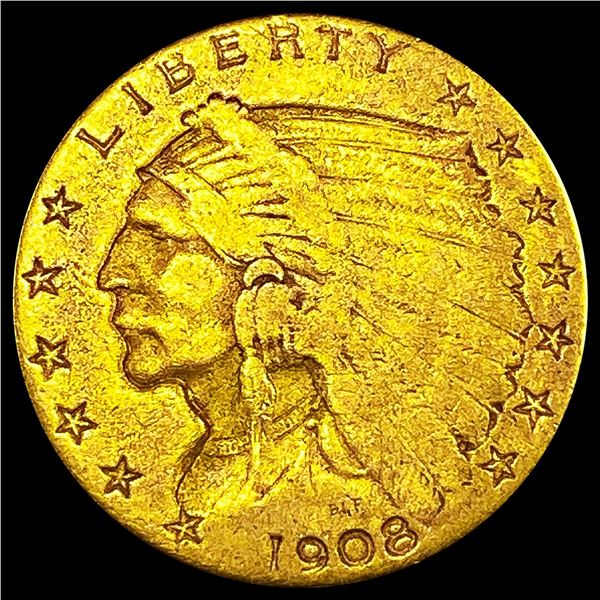 1908 $2.50 Gold Quarter Eagle NICELY CIRCULATED
