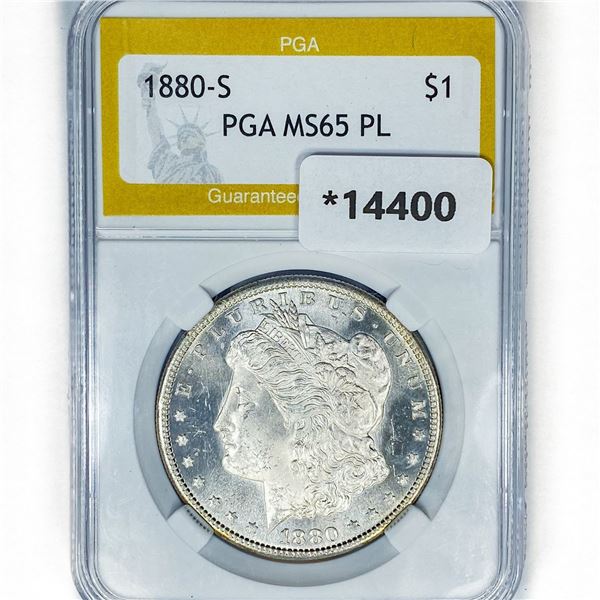 1880-S Morgan Silver Dollar PGA MS65 PL