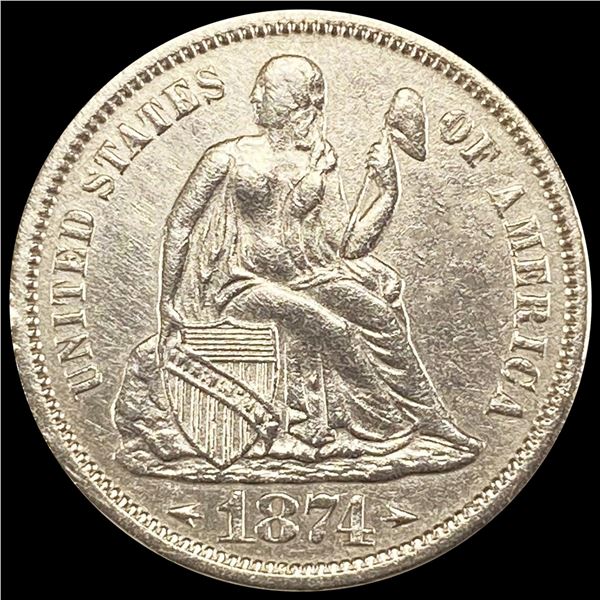 1874 Arrows Seated Liberty Dime UNCIRCULATED