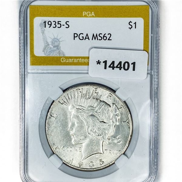 1935-S Silver Peace Dollar PGA MS62