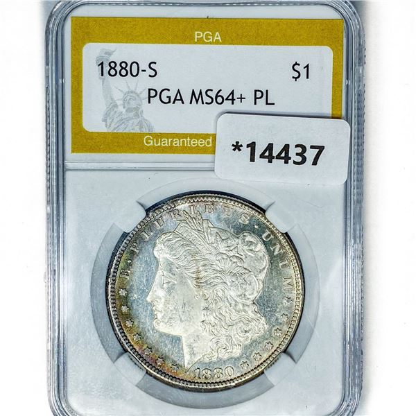 1880-S Morgan Silver Dollar PGA MS64+ PL