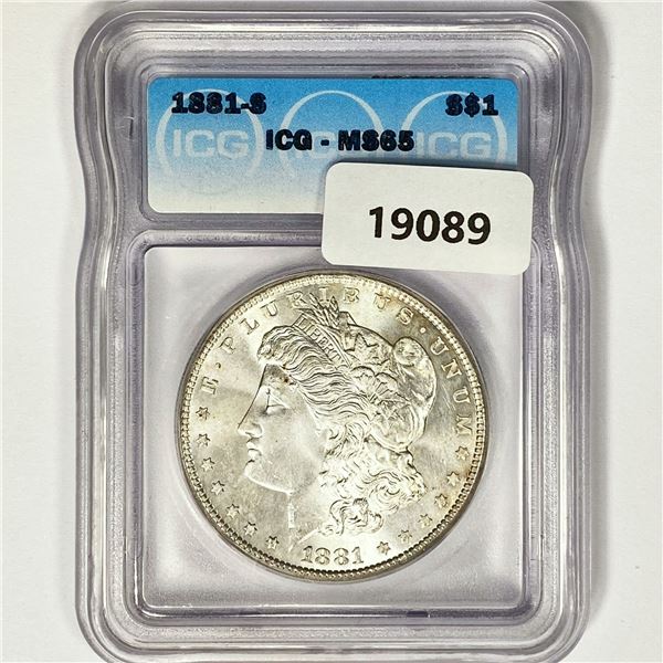 1881-S Morgan Silver Dollar ICG MS65