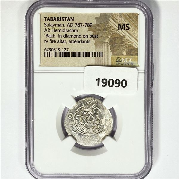 AD 787-789 Tabaristan AR Hemidrachm NGC MS