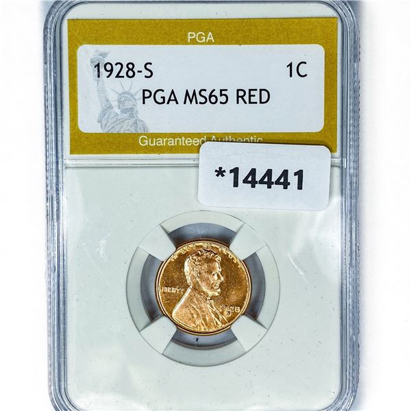 1928-S Wheat Cent PGA MS65 RED