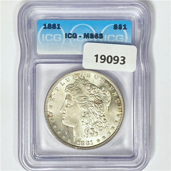 1881 Morgan Silver Dollar ICG MS65
