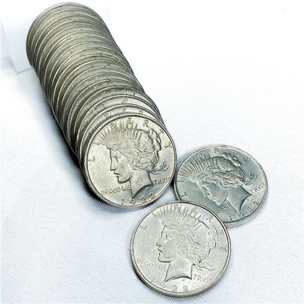 1922-D Peace Dollar Roll BU