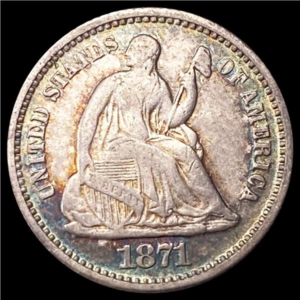 1871 Seated Liberty Half Dime CLOSELY UNC