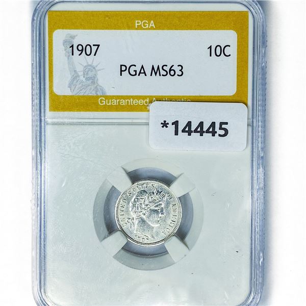 1907 Barber Dime PGA MS63