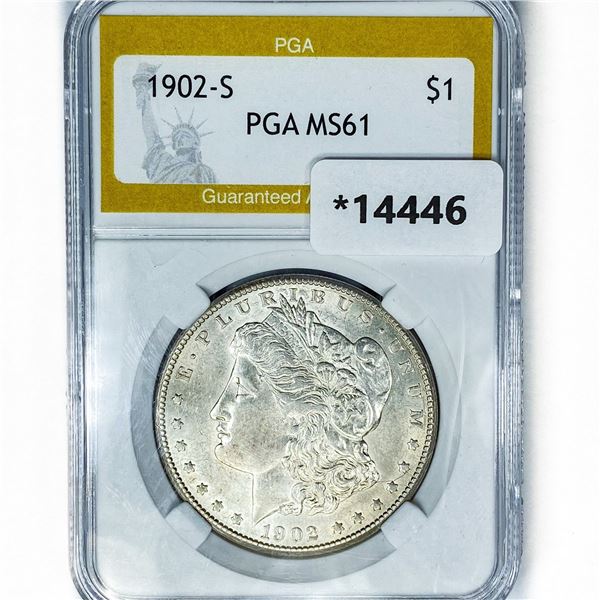 1902-S Morgan Silver Dollar PGA MS61