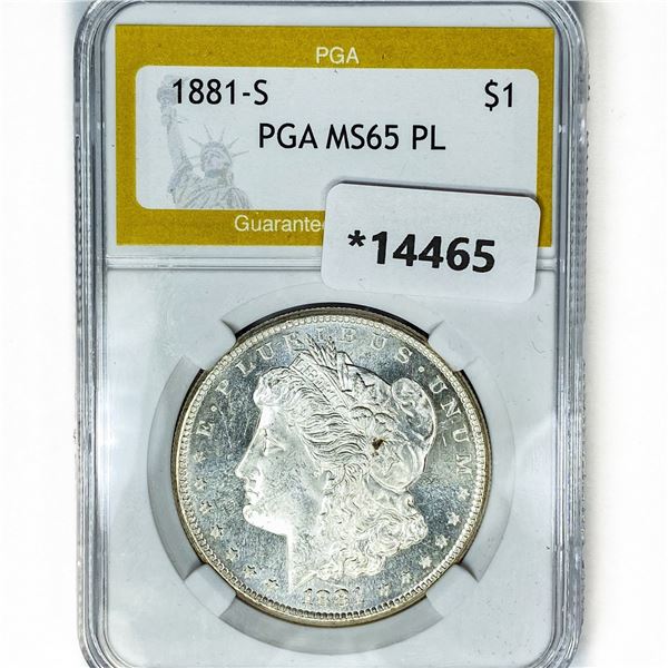 1881-S Morgan Silver Dollar PGA MS65 PL