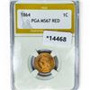 Image 1 : 1864 Indian Head Cent PGA MS67 RED