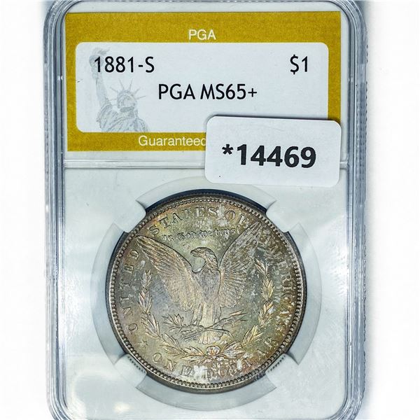 1881-S Morgan Silver Dollar PGA MS65+