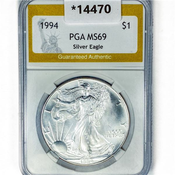 1994 American Silver Eagle PGA MS69