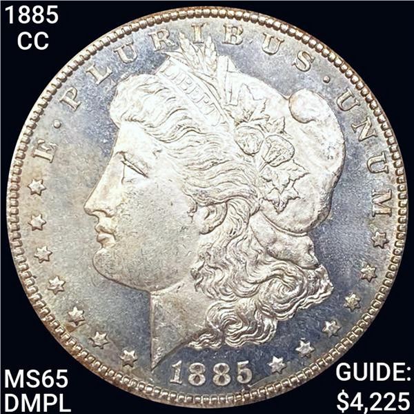 1885-CC Morgan Silver Dollar GEM BU DMPL