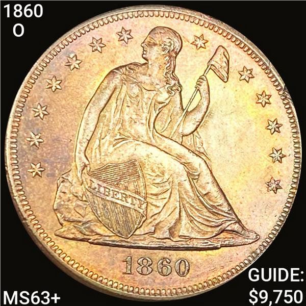 1860-O Seated Liberty Dollar CHOICE BU +