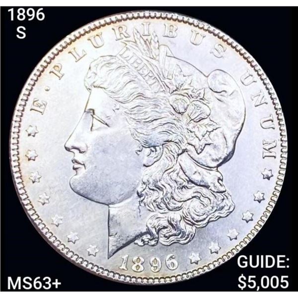 1896-S Morgan Silver Dollar CHOICE BU +