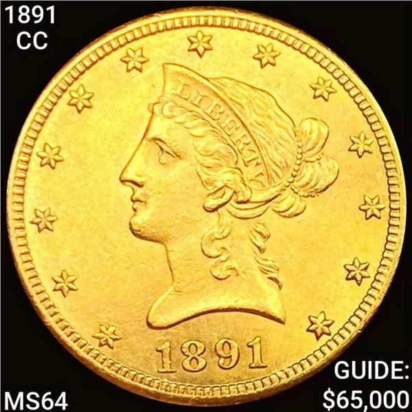 1891-CC $10 Gold Eagle CHOICE BU