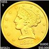 Image 1 : 1855-S $5 Gold Half Eagle UNCIRCULATED +
