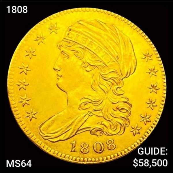 1808 $5 Gold Half Eagle CHOICE BU