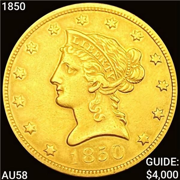 1850 $10 Gold Eagle CHOICE AU
