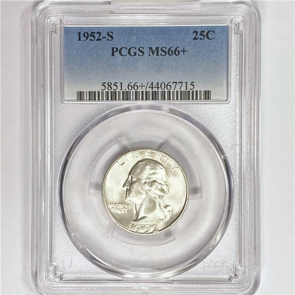 1952-S Washington Silver Quarter PCGS MS66+