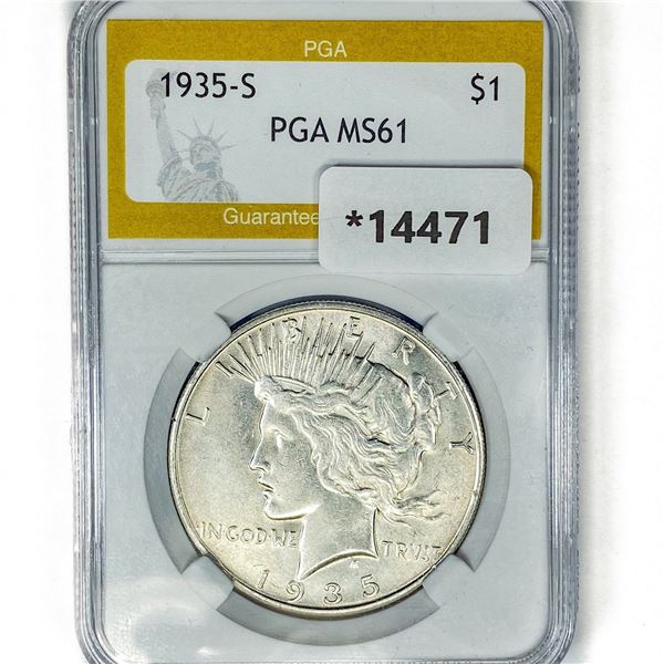 1935-S Silver Peace Dollar PGA MS61