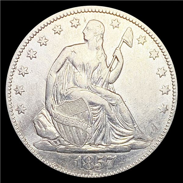 1857 Seated Liberty Half Dollar ABOUT UNC