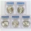 Image 1 : 1922-D Set (5) Silver Peace Dollar PCGS MS61