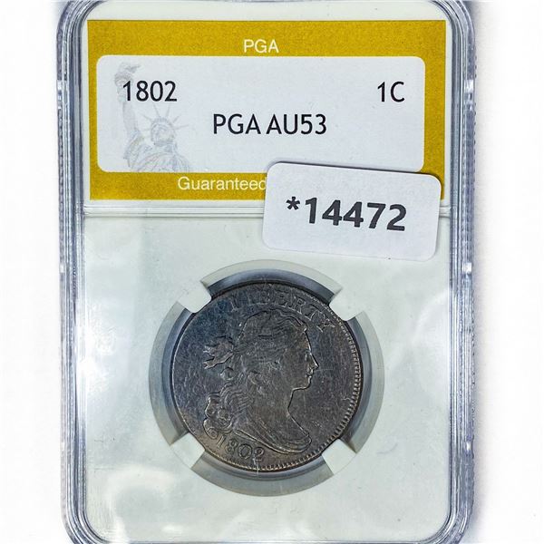 1802 Large Cent PGA AU53