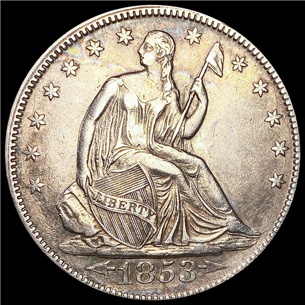 1853 Arws & Rays Seated Liberty Half LIGHT CIRC