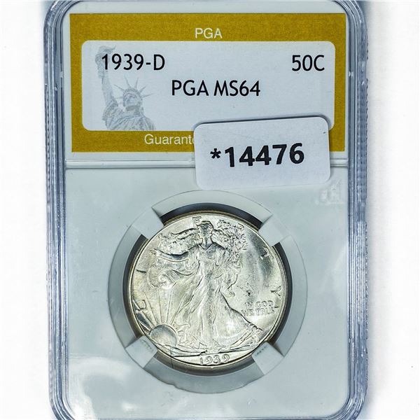1939-D Walking Liberty Half Dollar PGA MS64