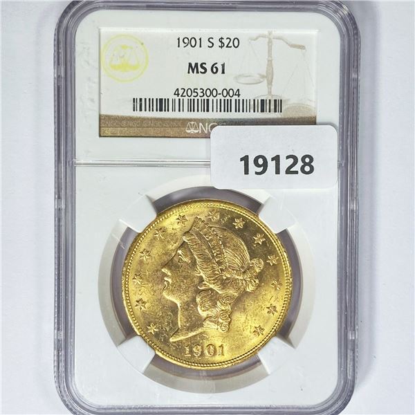 1901-S $20 Gold Double Eagle NGC MS61