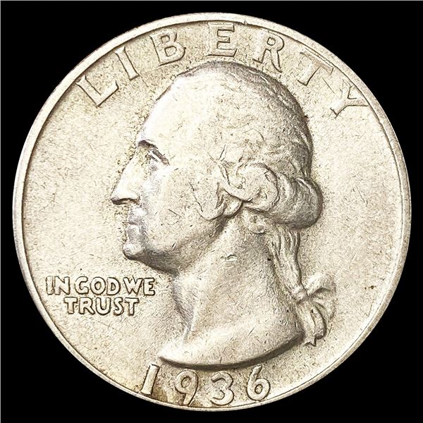 1936-D Washington Silver Quarter CLOSELY UNC