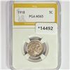 Image 1 : 1918 Buffalo Nickel PGA MS65