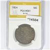 Image 1 : 1824 Capped Bust Half Dollar PGA MS61 O-116