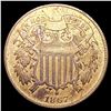 Image 1 : 1867 Two Cent Piece ABOUT UNCIRCULATED