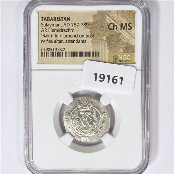 AD 787-789 Tabaristan AR Hemidrachm NGC Ch MS