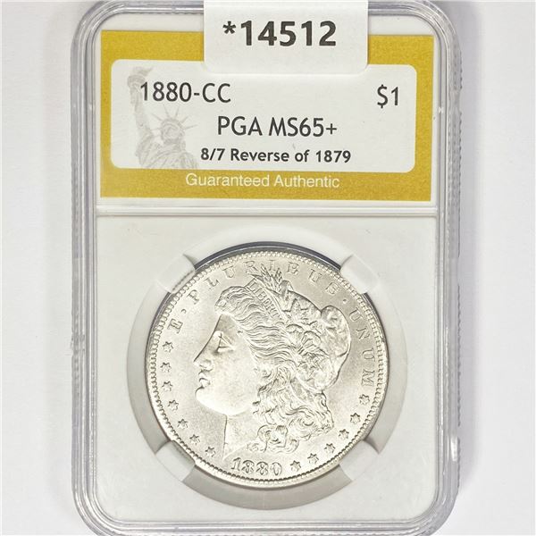 1880-CC Morgan Silver Dollar PGA MS65+ 8/7 Rev 79