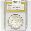 Image 1 : 1880-CC Morgan Silver Dollar PGA MS65+ 8/7 Rev 79