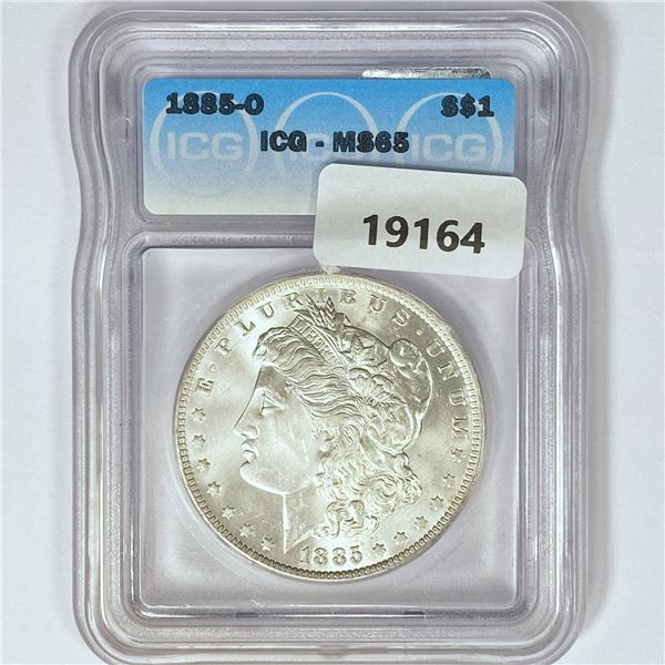 1885-O Morgan Silver Dollar ICG MS65