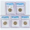 Image 1 : 1923-1930 Set (5) Buffalo Nickel ICG