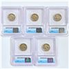 Image 2 : 1923-1930 Set (5) Buffalo Nickel ICG