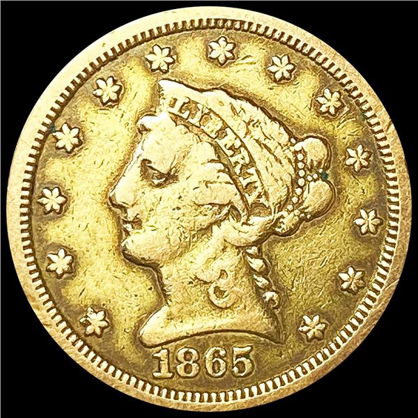 1865-S $2.50 Gold Quarter Eagle NICELY CIRCULATED