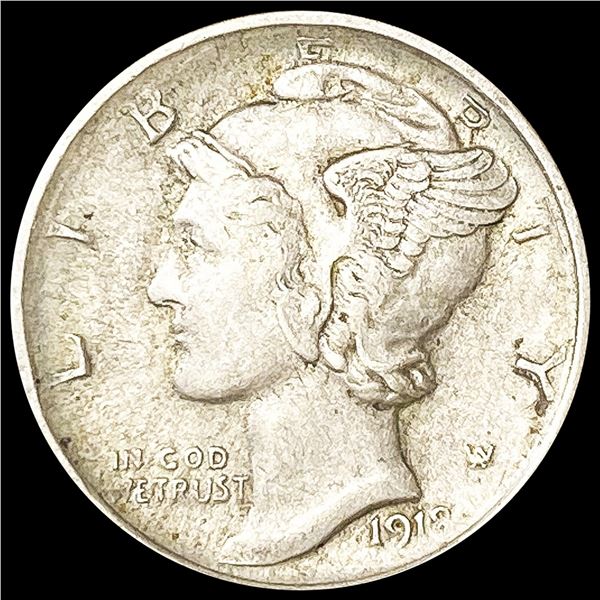 1918-D Mercury Dime NEARLY UNCIRCULATED