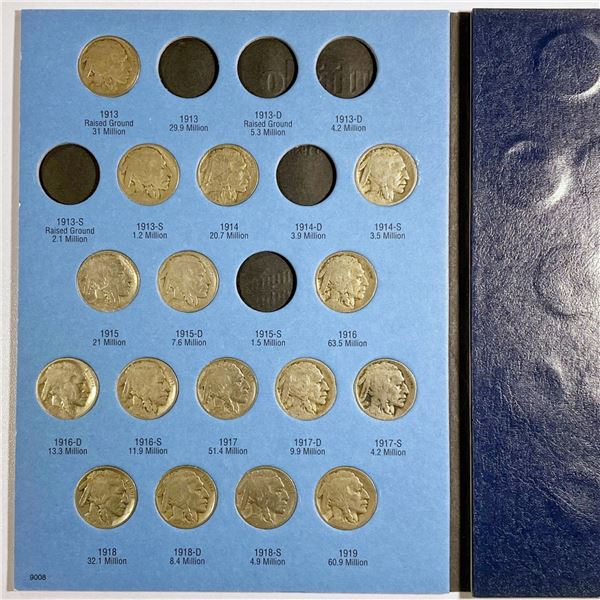 1913-1938 Buffalo Nickel Book (55 Coins)